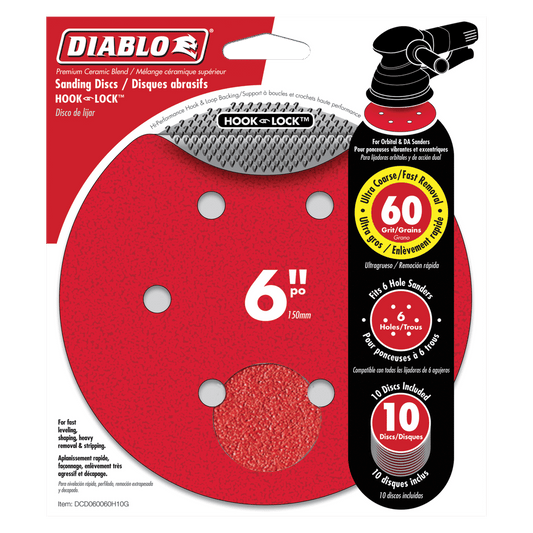 Diablo 6 in. 60 Grit ROS Hook & Lock™ Discs